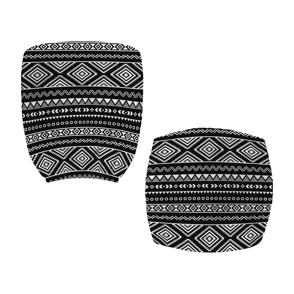 Black And White Aztec Ethnic Print Office Chair Cover