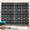 Black And White Aztec Ethnic Print Pencil Pleat Curtains