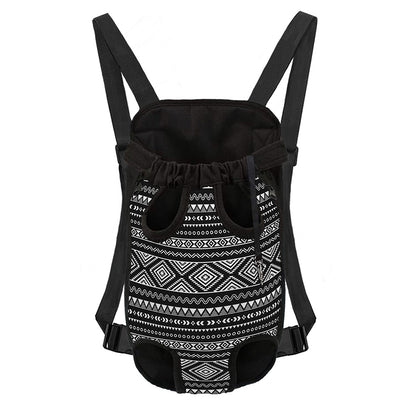 Black And White Aztec Ethnic Print Pet Carrier Backpack