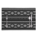 Black And White Aztec Ethnic Print Placemat