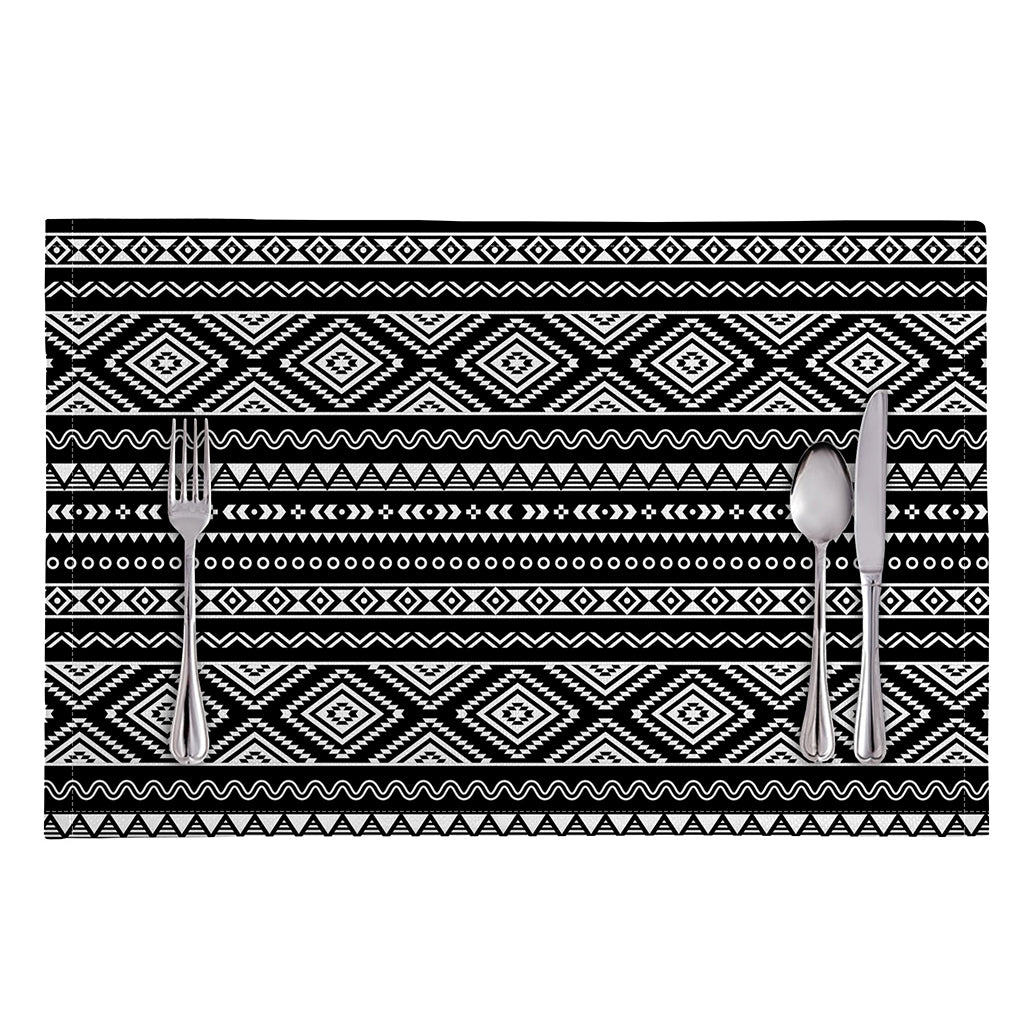 Black And White Aztec Ethnic Print Placemat