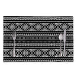 Black And White Aztec Ethnic Print Placemat