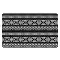 Black And White Aztec Ethnic Print Polyester Doormat