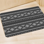 Black And White Aztec Ethnic Print Polyester Doormat