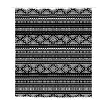Black And White Aztec Ethnic Print Polyester Shower Curtain