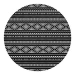 Black And White Aztec Ethnic Print Round Blanket