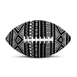 Black And White Aztec Ethnic Print Rugby Ball