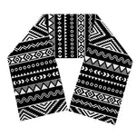 Black And White Aztec Ethnic Print Scarf