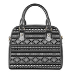 Black And White Aztec Ethnic Print Shoulder Handbag