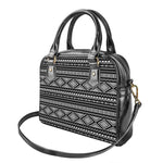 Black And White Aztec Ethnic Print Shoulder Handbag