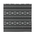 Black And White Aztec Ethnic Print Silk Bandana