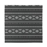 Black And White Aztec Ethnic Print Silk Bandana