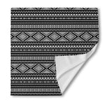 Black And White Aztec Ethnic Print Silk Bandana