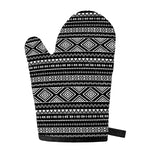 Black And White Aztec Ethnic Print Single Oven Mitt