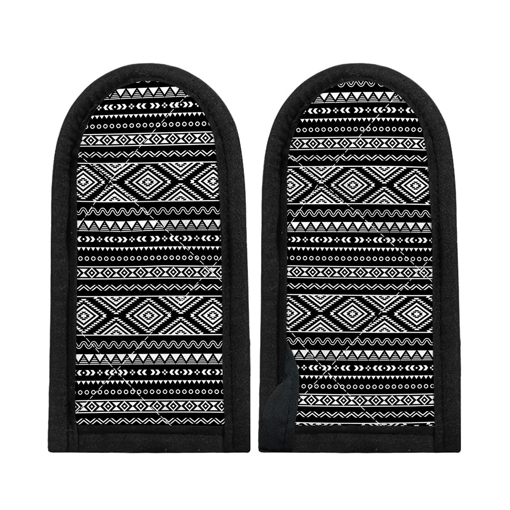 Black And White Aztec Ethnic Print Skillet Handle Cover