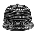Black And White Aztec Ethnic Print Snapback Cap