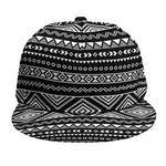 Black And White Aztec Ethnic Print Snapback Cap