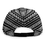 Black And White Aztec Ethnic Print Snapback Cap