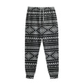 Black And White Aztec Ethnic Print Sweatpants