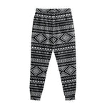 Black And White Aztec Ethnic Print Sweatpants