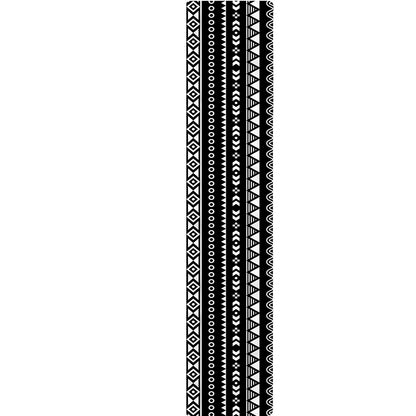 Black And White Aztec Ethnic Print Table Runner