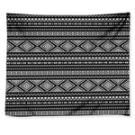 Black And White Aztec Ethnic Print Tapestry