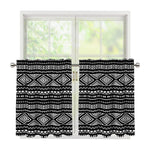 Black And White Aztec Ethnic Print Tier Curtains