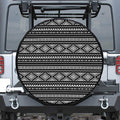 Black And White Aztec Ethnic Print Tire Cover