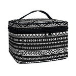 Black And White Aztec Ethnic Print Travel Makeup Bag