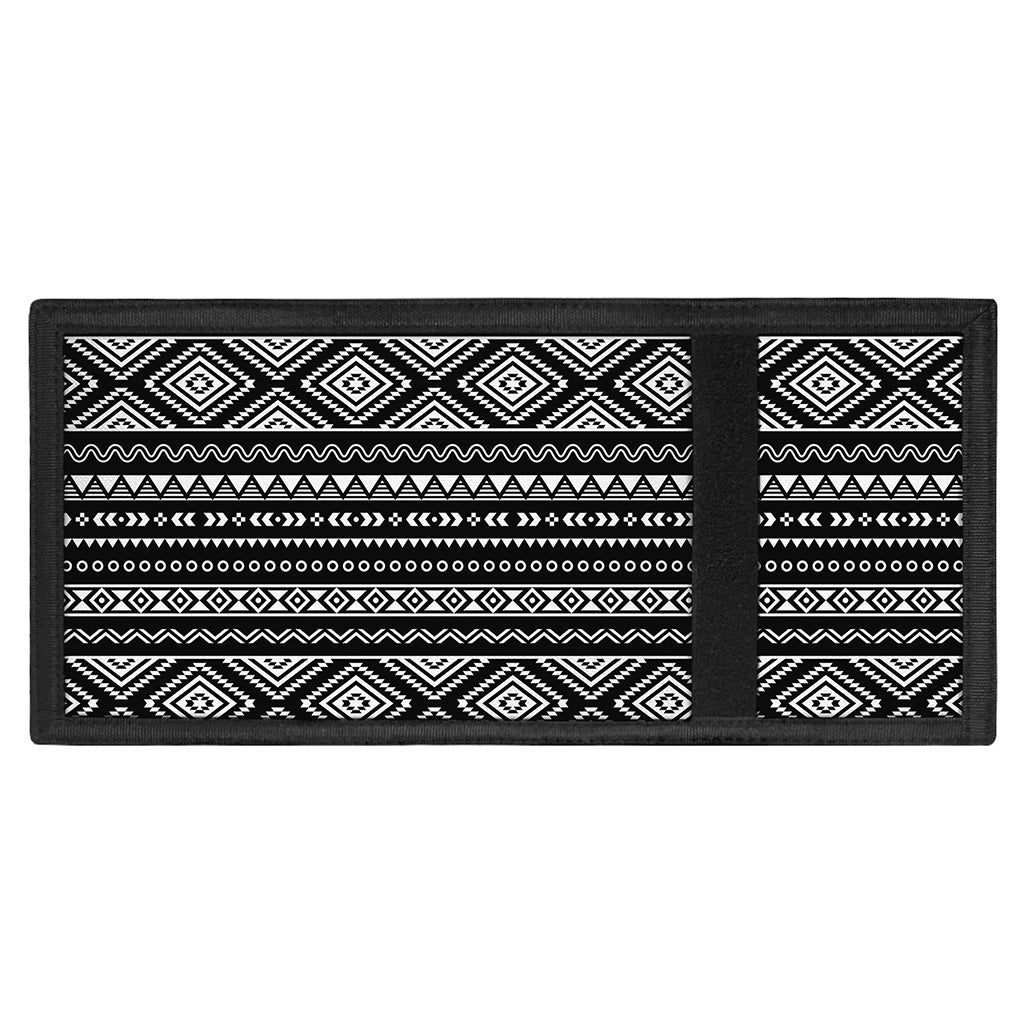 Black And White Aztec Ethnic Print Trifold Wallet