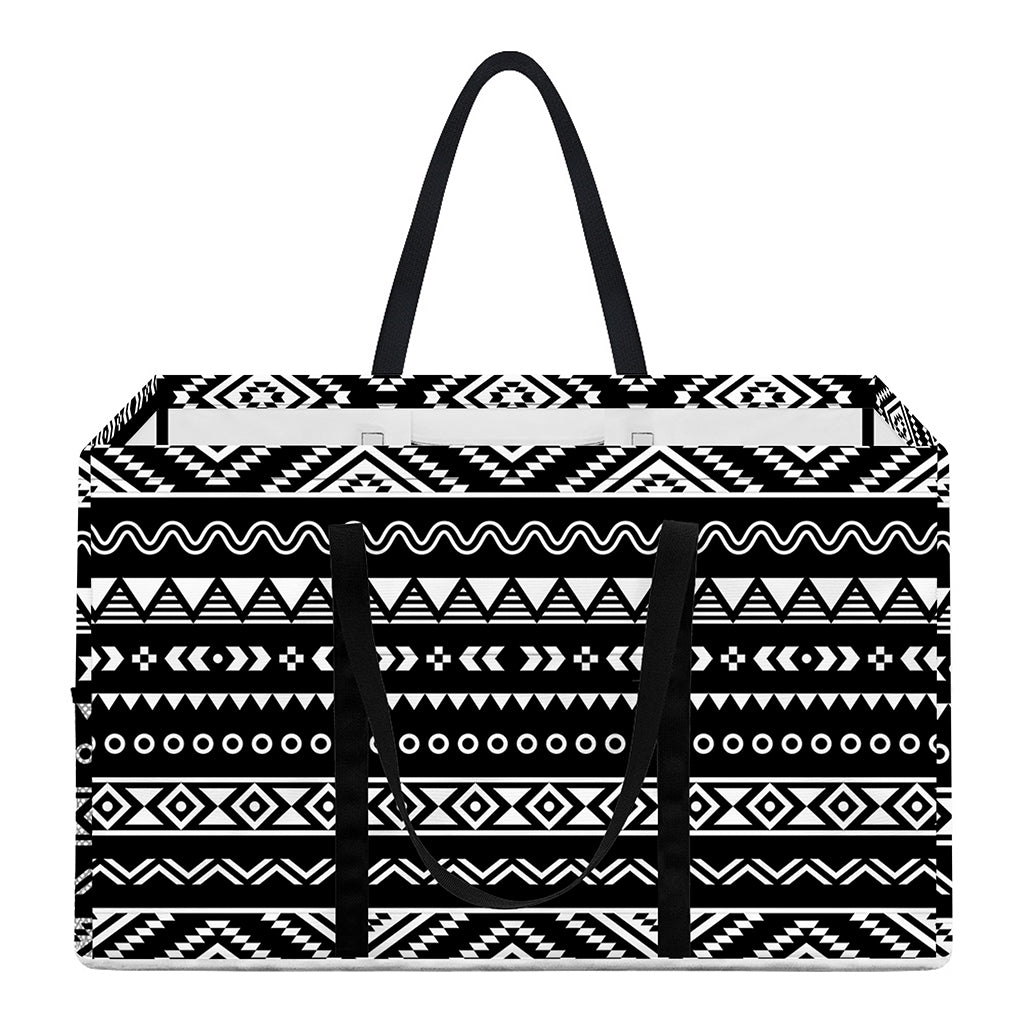 Black And White Aztec Ethnic Print Utility Tote Bag