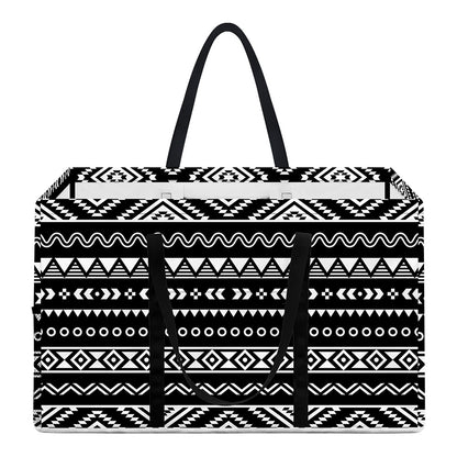 Black And White Aztec Ethnic Print Utility Tote Bag