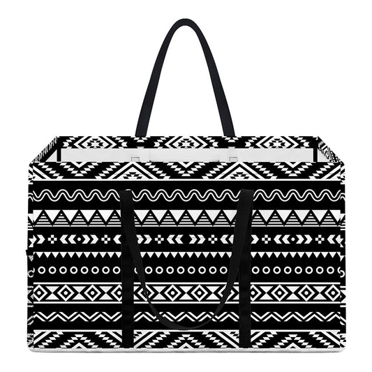 Black And White Aztec Ethnic Print Utility Tote Bag