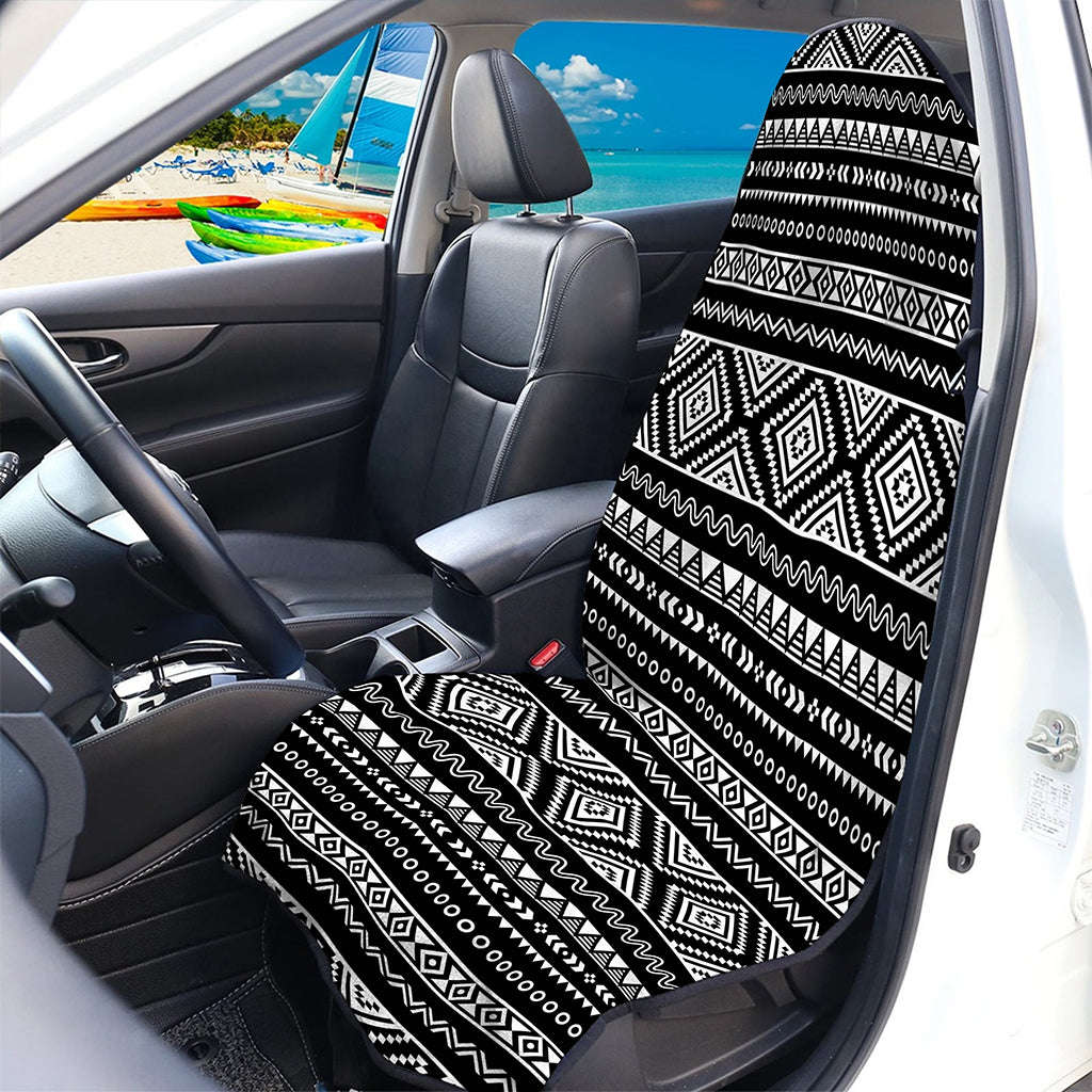 Black And White Aztec Ethnic Print Waterproof Car Seat Cover