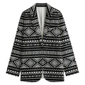 Black And White Aztec Ethnic Print Women's Blazer