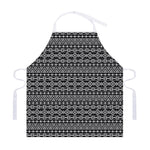 Black And White Aztec Geometric Print Adjustable Apron