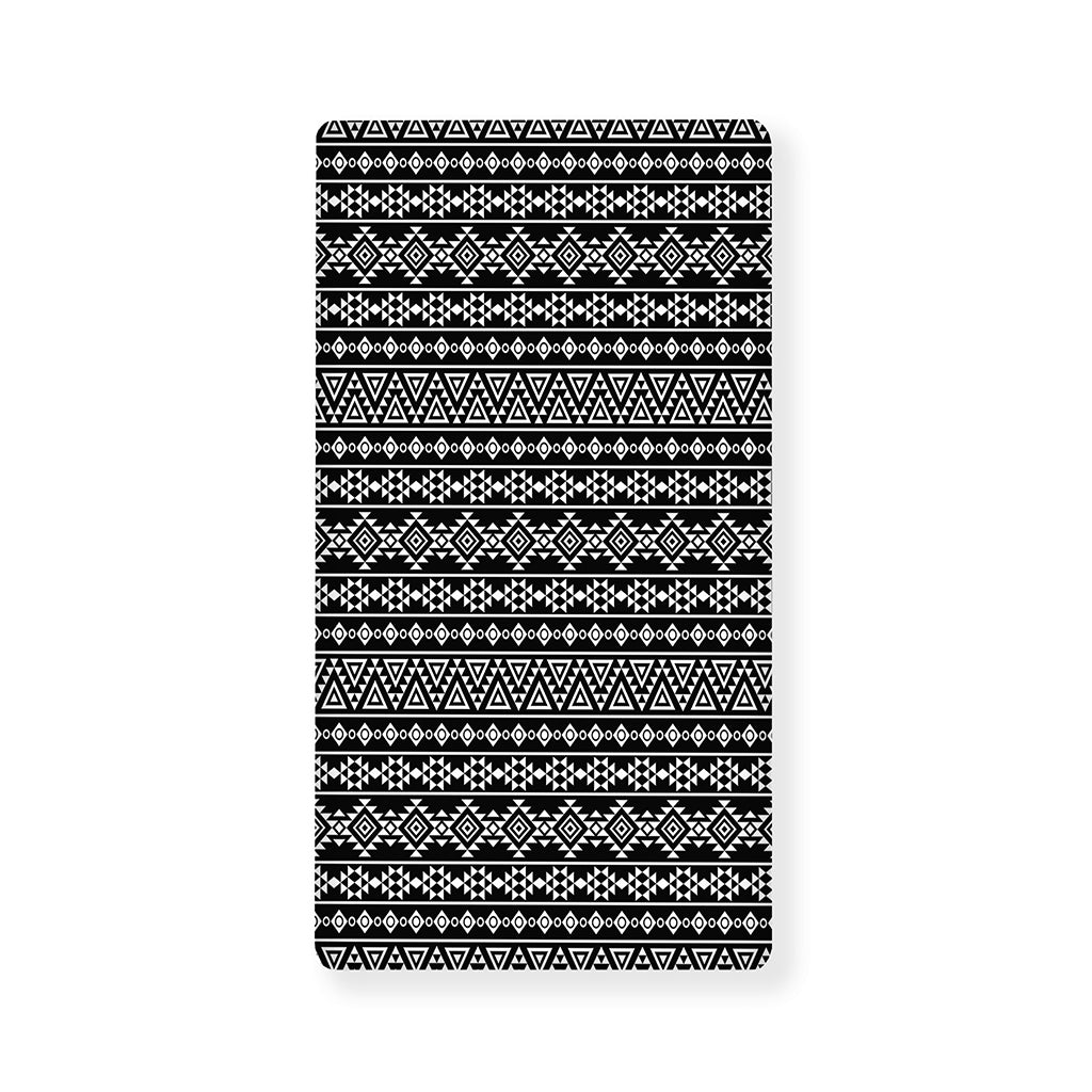 Black And White Aztec Geometric Print Baby Crib Sheet