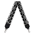 Black And White Aztec Geometric Print Bag Strap