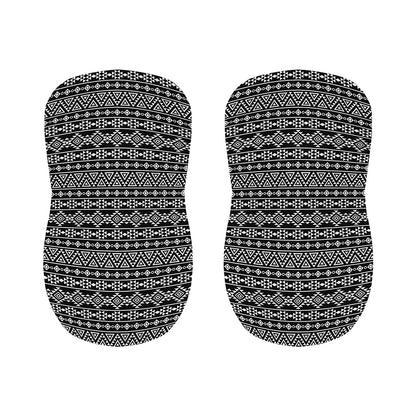 Black And White Aztec Geometric Print Bar Stool Covers