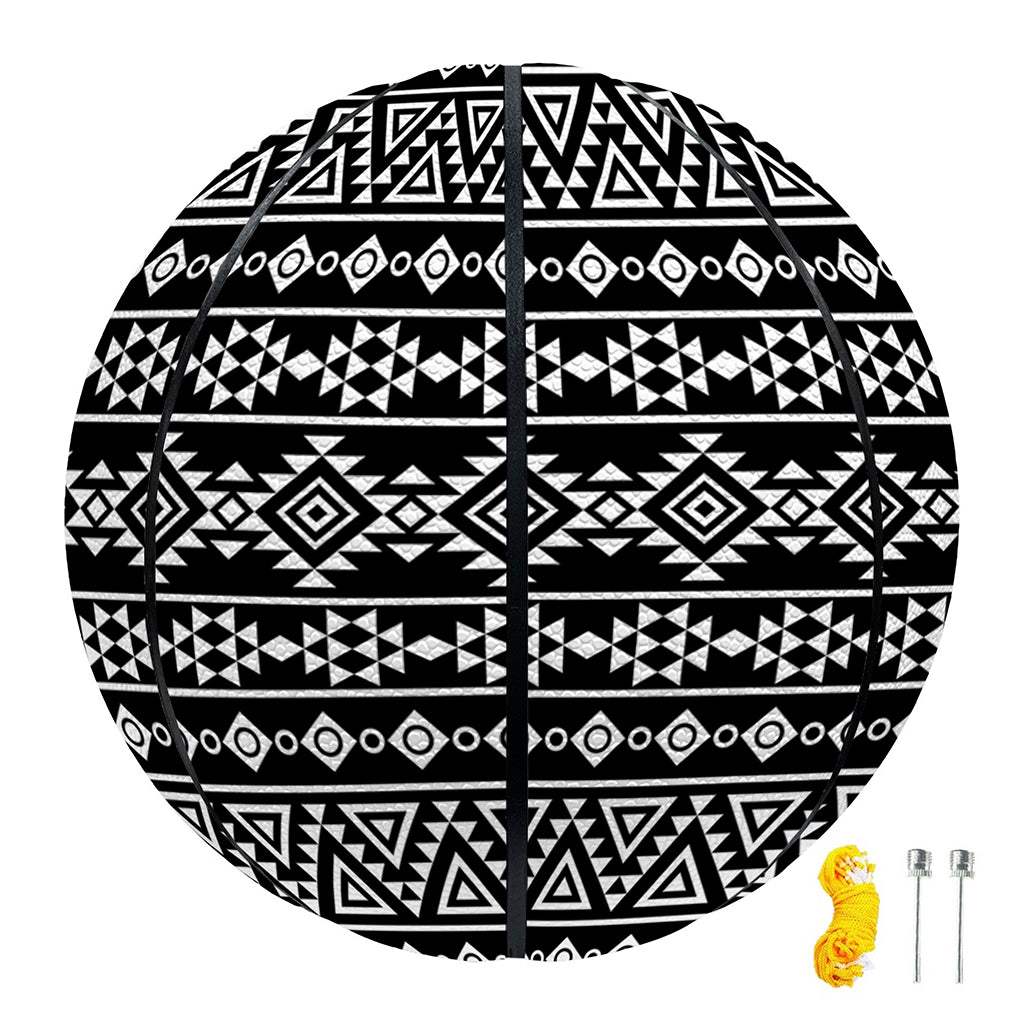 Black And White Aztec Geometric Print Basketball