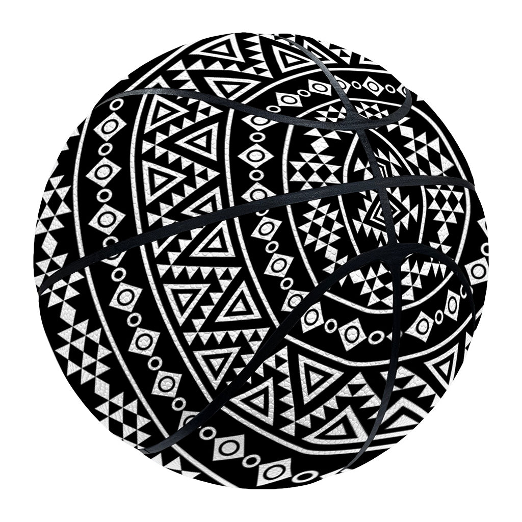 Black And White Aztec Geometric Print Basketball