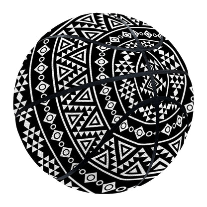 Black And White Aztec Geometric Print Basketball