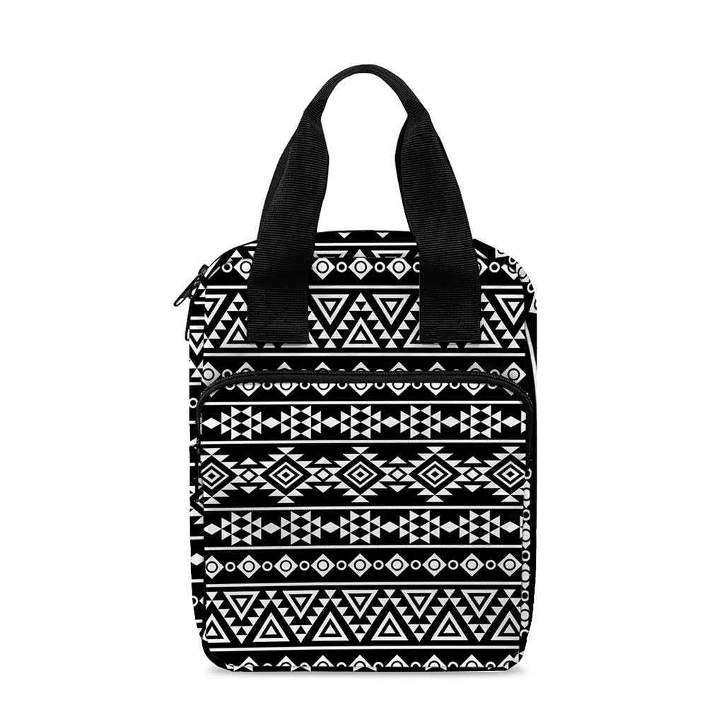 Black And White Aztec Geometric Print Bible Tote Bag