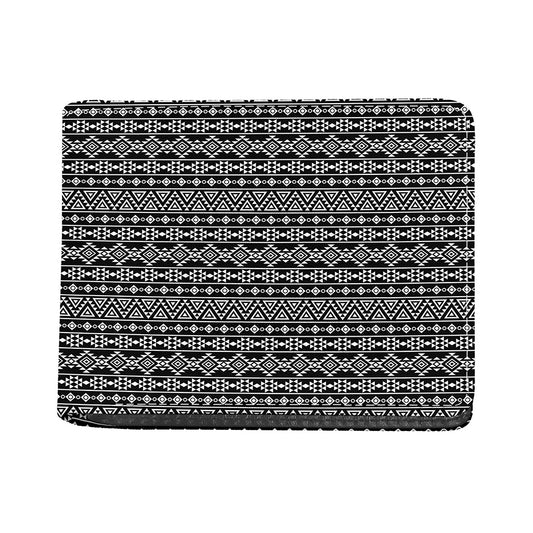 Black And White Aztec Geometric Print Bifold Wallet
