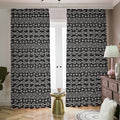 Black And White Aztec Geometric Print Dimout Pencil Pleat Curtains
