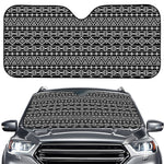 Black And White Aztec Geometric Print Car Windshield Sun Shade