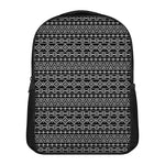 Black And White Aztec Geometric Print Casual Backpack