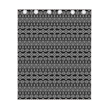 Black And White Aztec Geometric Print Curtain