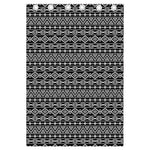Black And White Aztec Geometric Print Curtain