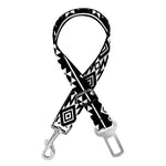 Black And White Aztec Geometric Print Dog Seat Belt